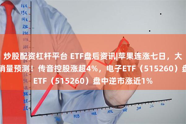 炒股配资杠杆平台 ETF盘后资讯|苹果连涨七日，大摩上调iPhone销量预测！传音控股涨超4%，电子ETF（515260）盘中逆市涨近1%