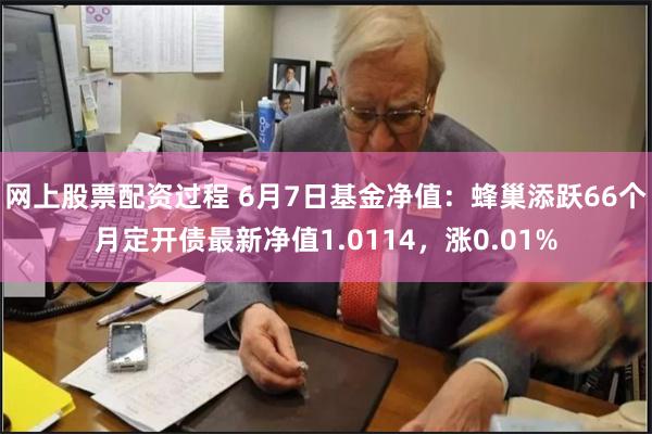 网上股票配资过程 6月7日基金净值：蜂巢添跃66个月定开债最新净值1.0114，涨0.01%