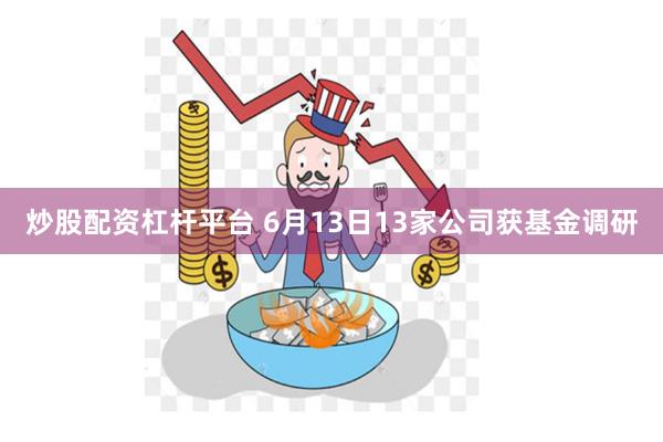 炒股配资杠杆平台 6月13日13家公司获基金调研