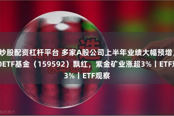 炒股配资杠杆平台 多家A股公司上半年业绩大幅预增，A50ETF基金（159592）飘红，紫金矿业涨超3%丨ETF观察