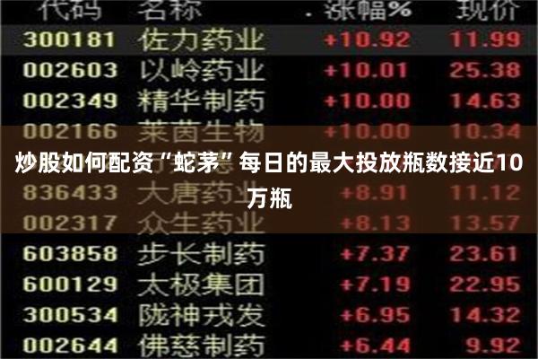 炒股如何配资“蛇茅”每日的最大投放瓶数接近10万瓶